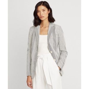 Lauren Ralph Lauren Gray Striped Jacket / blazer